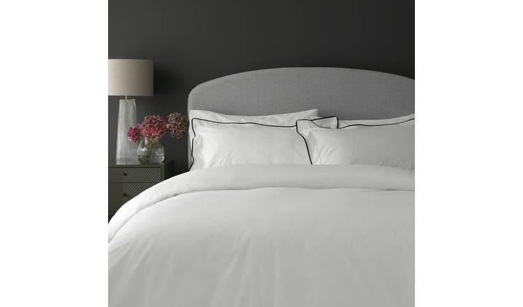 Habitat Cotton 200TC Oxford Edge White Bedding Set -Kingsize