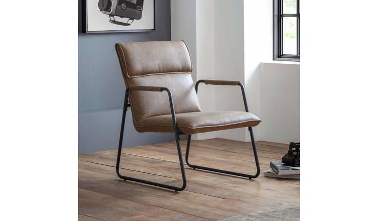 Julian Bowen Gramercy Faux Leather Accent Chair - Brown
