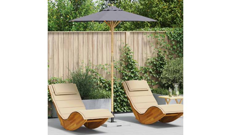 Walplus Round Garden Parasol - Dark Grey - 180 x 180 x 230 cm