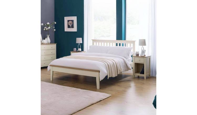 Julian Bowen Salerno Shaker Kingsize Bedframe - White & Oak