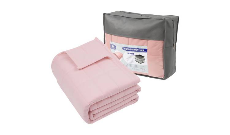 Harbour Housewares Weighted Blanket with Storage Bag - 8kg - Pink