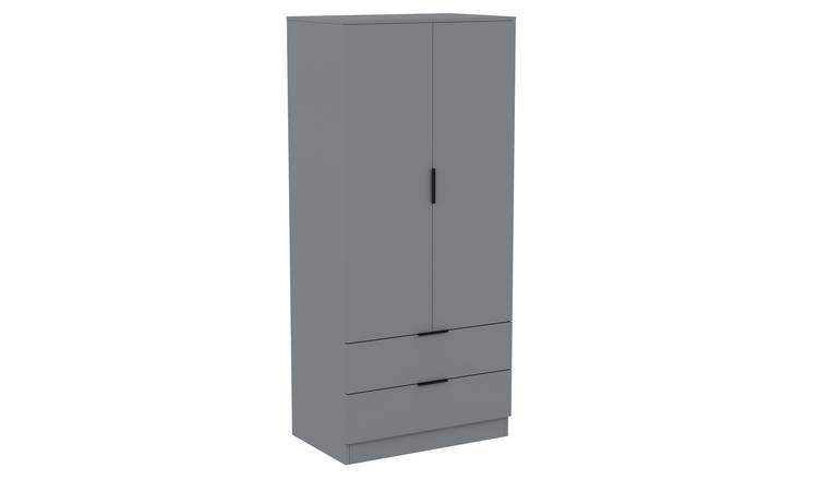 Vida Designs Trega 2 Door 2 Drawer Wardrobe - Grey