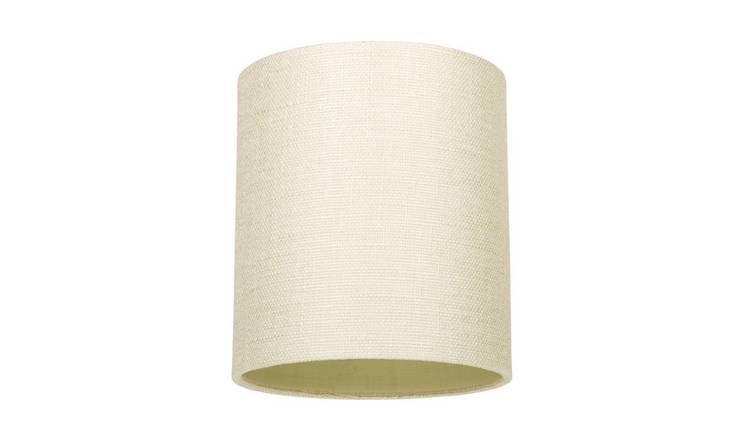 Happy Homewares Sleek Cream Linen Fabric Cylindrical Lampshade - 16cm