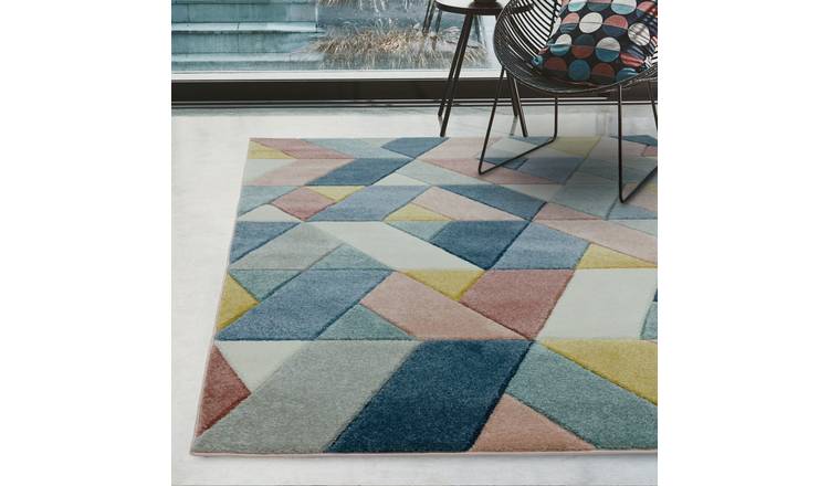 Mega Flooring Multi Modern Geometric Rug - 120 x 170cm