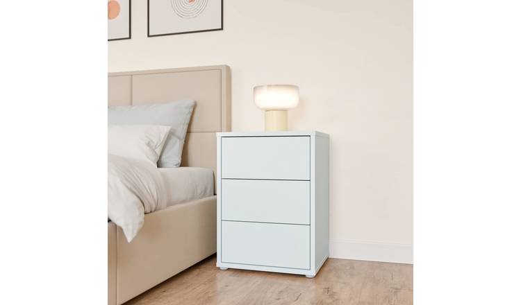 Furniture To Go Alice Springs 3 Drawer Bedside Table - Grey