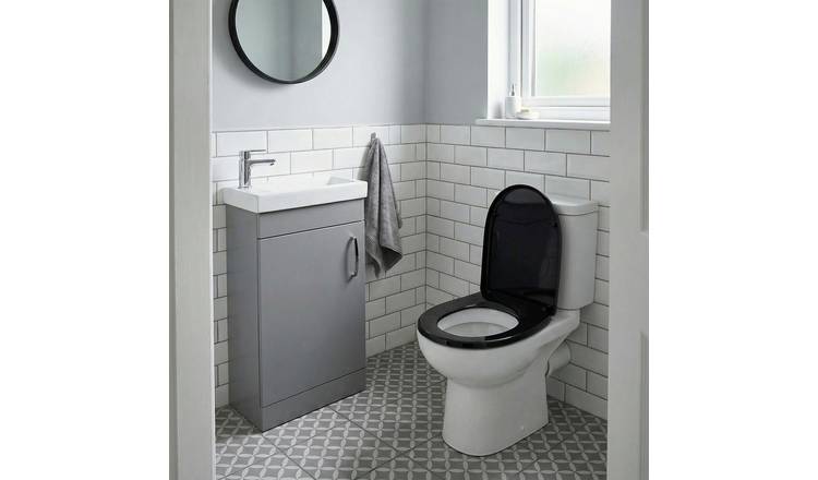 Aqualona Thermoplast D Shape Toilet Seat - Black