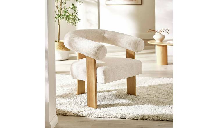 Julian Bowen Freya Boucle Accent Chair - White