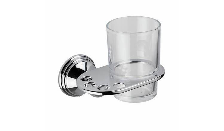 Westminster Tumbler & Toothbrush Holder - Silver