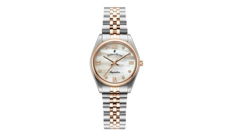 Jacques Du Manoir Ladies Rose Gold Dual Tone Stainless Steel Bracelet Watch