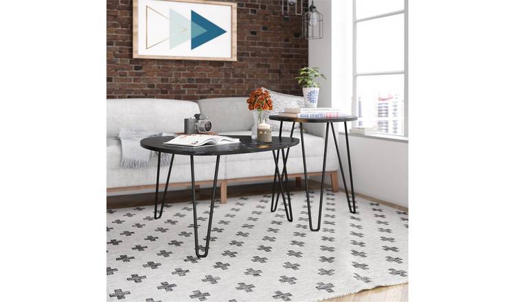Dorel Athena Nest of 2 Tables - Black