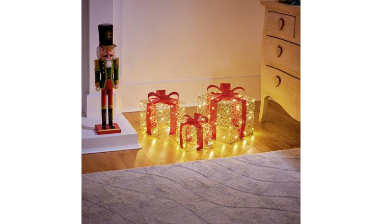 Premier Decorations Christmas Pack of 3 Golden Elegance Parcels Decoration