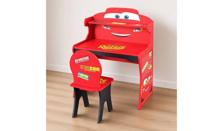 Disney Kids Lightning McQeen Petrol Pump Desk and Chair Set - Red