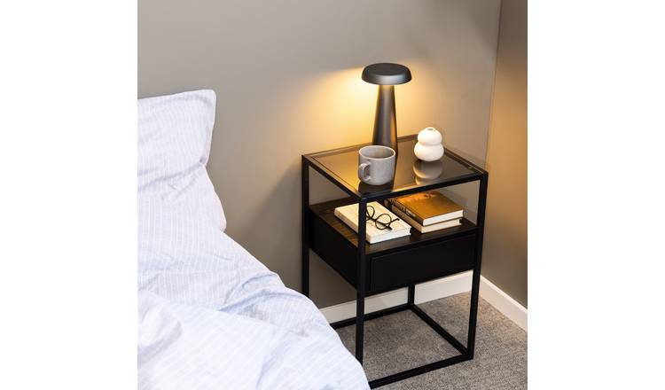 Furniture To Go Randolf 1 Drawer Bedside Table - Black
