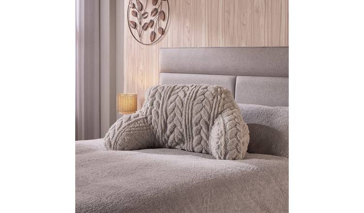 Downland Cable Knit Fleece Cushion Grey - 89cm