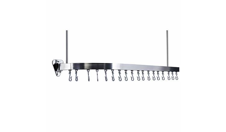 Aqualona Profile Shower Curtain Rail Kit - Silver