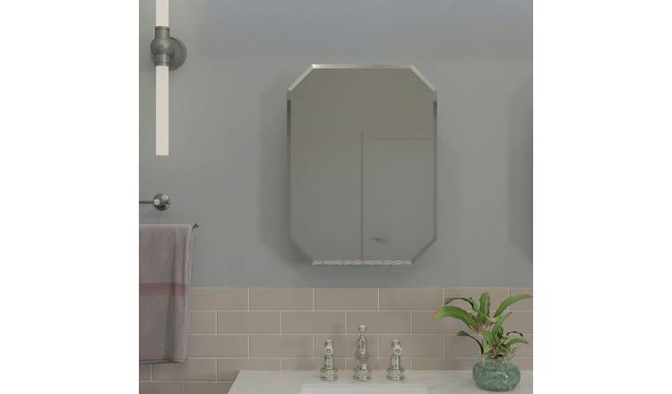 Croydex Lozenge 1 Door Mirrored Cabinet - Mirror Glass