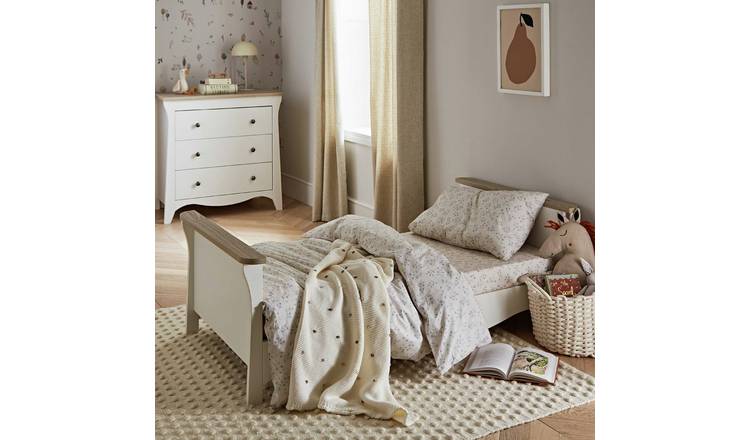 CuddleCo Clara Toddler Bed Frame - White & Oak