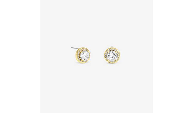 Jon Richard Gold Plated Cubic Zirconia Stud Earrings