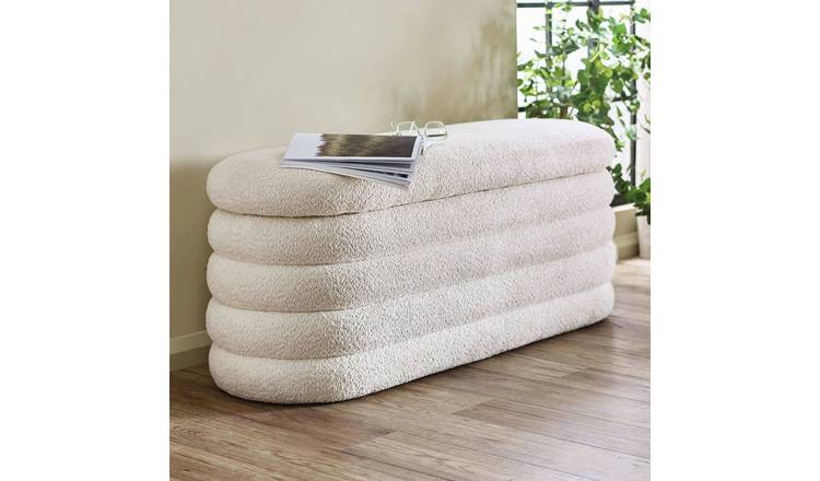 Julian Bowen Hailey Boucle Ottomans Storage Bench - Beige