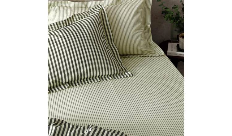 Yard Hebden Cotton Stripe Black Fitted Sheet - Single