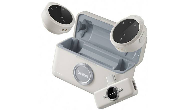 Belkin Stage Wireless Clip-On Microphone (2 TX + 1 RX + Charging Case)