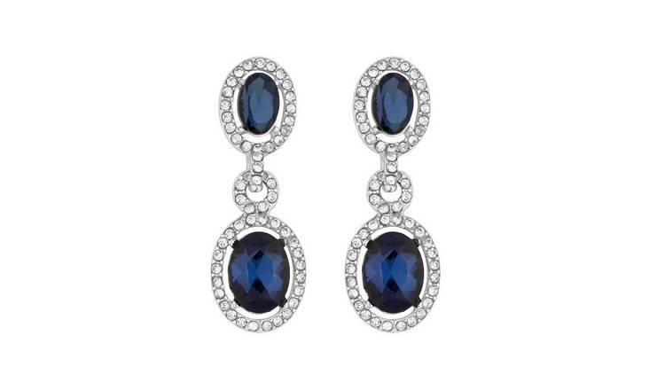Jon Richard Silver Plated Blue Halo Earrings 