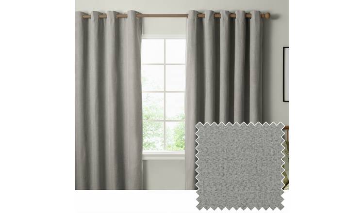 Furn Ultimate Blackout Eyelet Curtains - Grey - 117x137cm