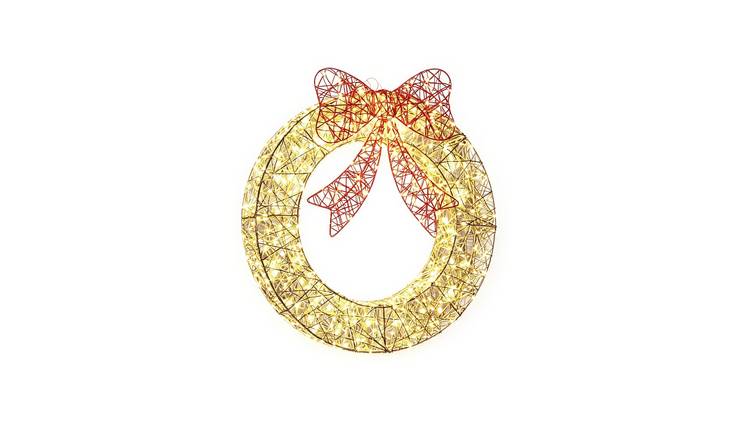 Premier Decorations Prelit Christmas Golden Elegance Twist Wreath Decoration