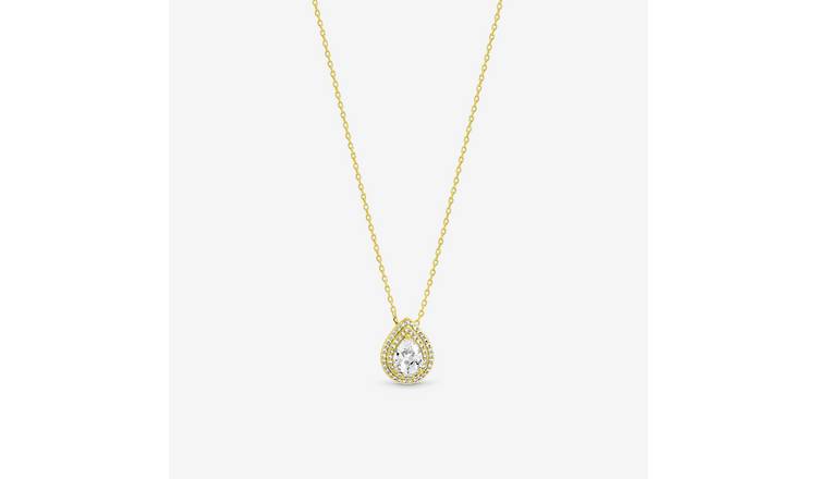 Jon Richard Gold Plated Crystal Pear Drop Pendant Necklace