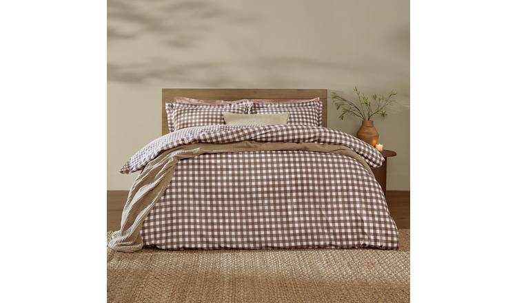 Yard Barton Cotton Check Chocolate Duvet Cover Set - Single