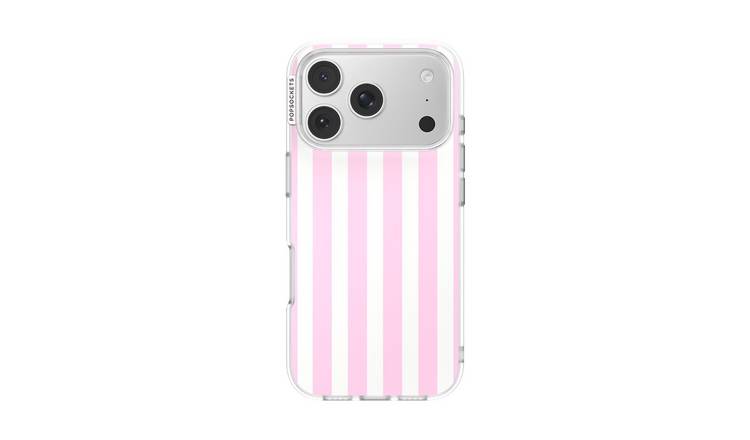 PopSockets PopCase iPhone 18 Pro Phone Case - Club Stripe Pink