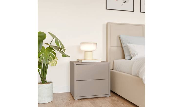 Furniture To Go Alice Springs 2 Drawer Bedside Table - Taupe