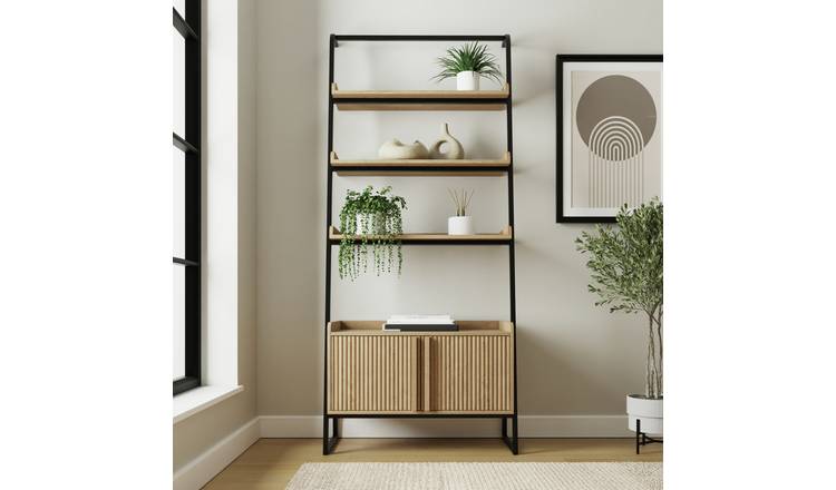 GFW Octavia Tall Ladder Storage Bookcase - Natural