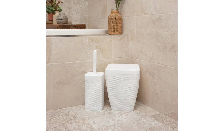 Addis 5 Litre Bathroom Bin and Toilet Brush Set - White