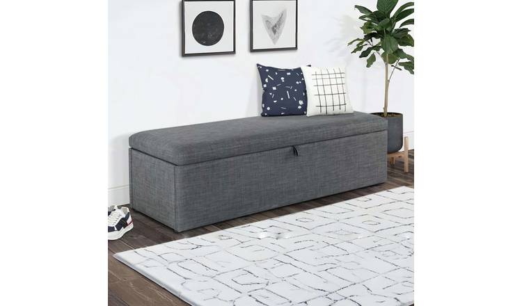 Julian Bowen Sorrento Fabric Blanket Box - Grey