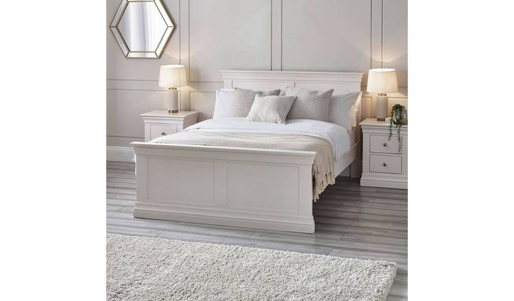 Julian Bowen Clermont Double Solid Pine Bedframe - White