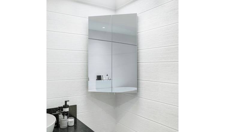 Croydex Avisio 2 Door Mirrored Cabinet - Stainless Steel