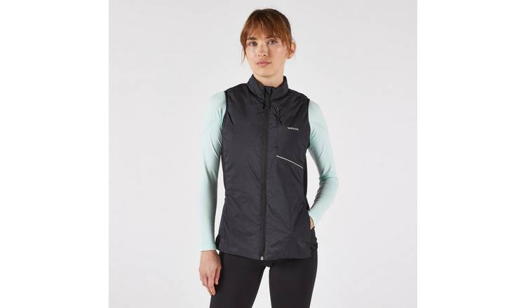 Decathlon Women's Warm Sleeveless Running Jacket - Black - UK 6-8