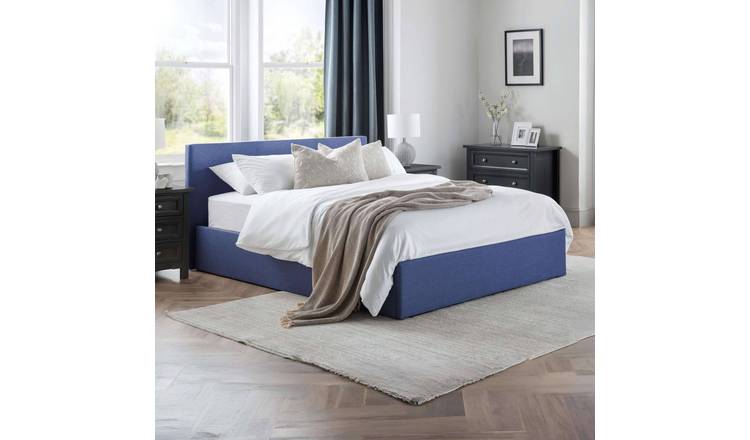 Julian Bowen Rilato Double Fabric End Lift Ottoman Bed - Blue