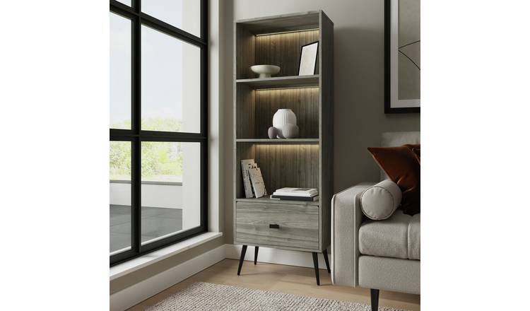 GFW Amos 1 Drawer Wide Display Unit - Grey