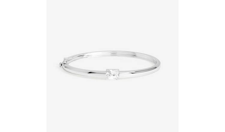 Jon Richard Silver Plated and Cubic Zirconia Polished Bangle