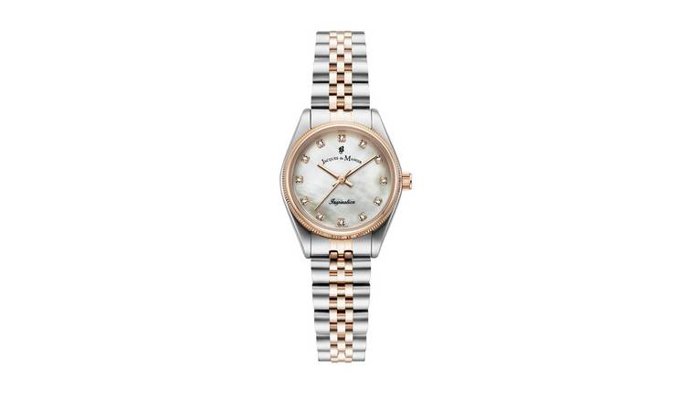 Jacques Du Manoir Ladies Rose Gold Dual Tone Stainless Steel Bracelet Watch