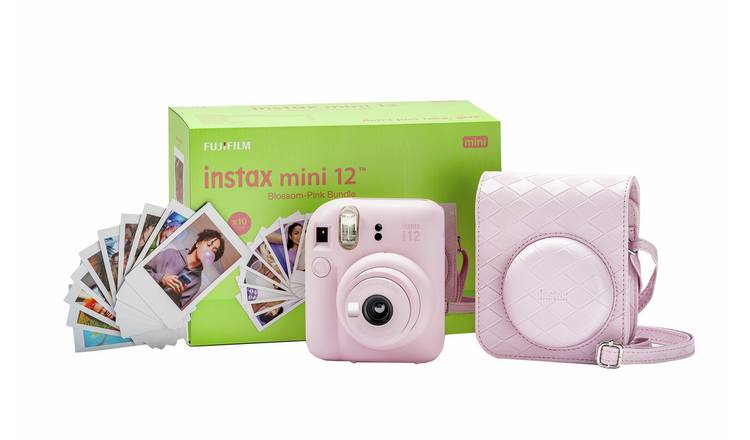 instax Mini 12 Instant Camera Bundle - Blossom Pink