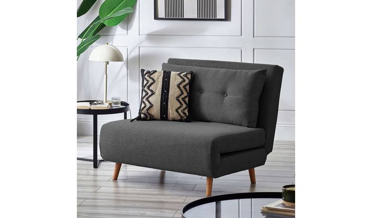 Julian Bowen Rowan Fabric Single Sofa Bed - Dark Grey