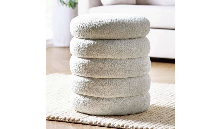 Julian Bowen Hailey Boucle Ottomans Storage Stool - Beige