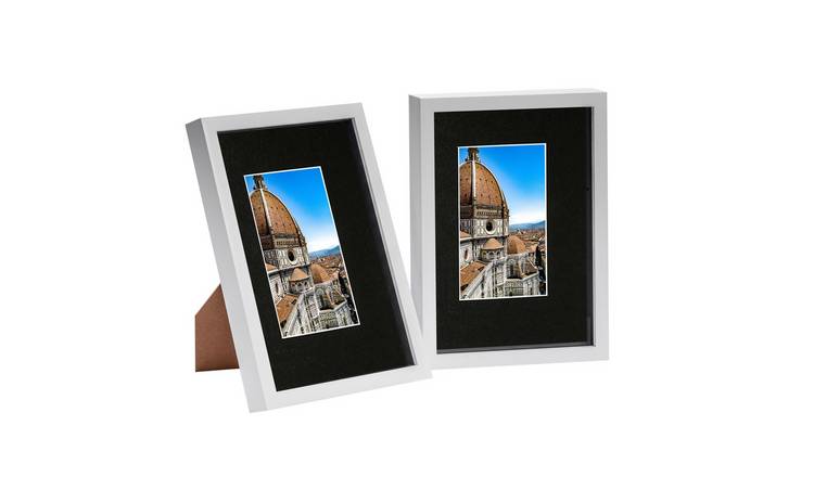 Nicola Spring 3D Shadow Box Frames - 8x12" with Mount - White - Set of 2