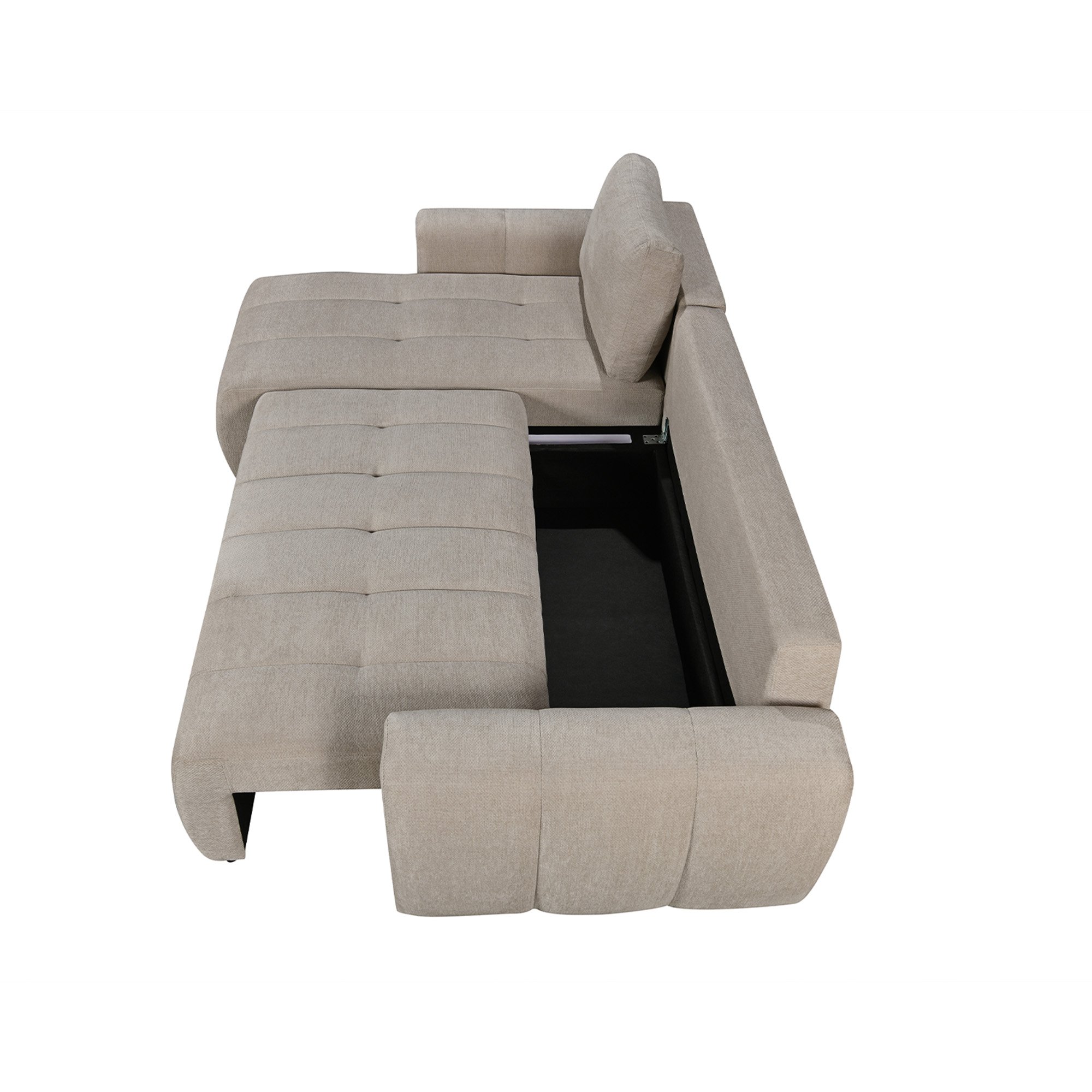 Furniture Online Vienna 3 Seater Pull Out Folding Sofa Bed – Beige - Image 5