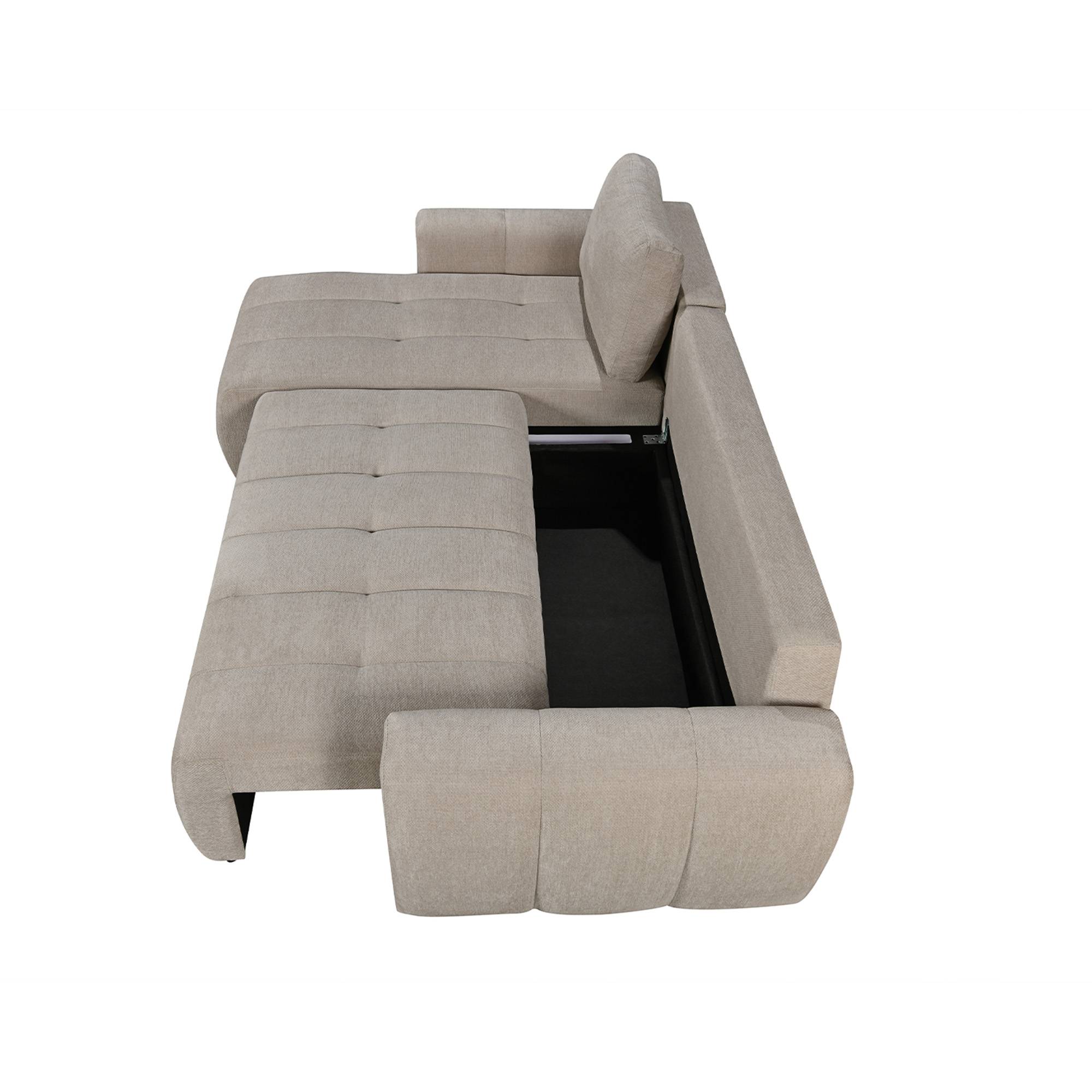 Furniture Online Vienna 3 Seater Pull Out Folding Sofa Bed – Beige - Image 5
