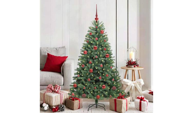 Walplus 150 LED Bulbs Hinged Artificial Christmas Tree - Green - 150 cm