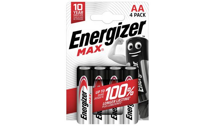 Buy Energizer Max AA Batteries - Pack of 4 | Batteries | Argos